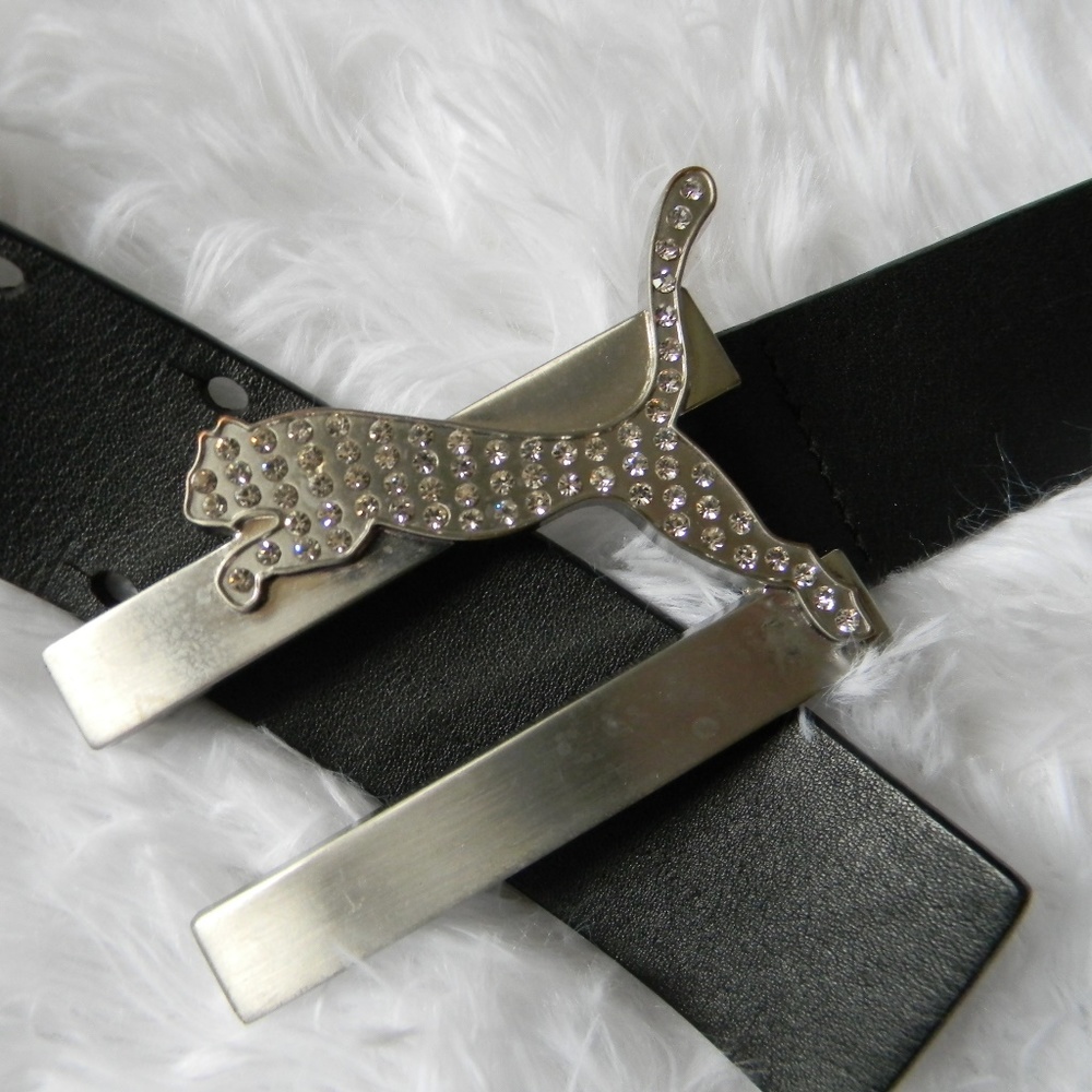 Jeweled Puma Leather Belt